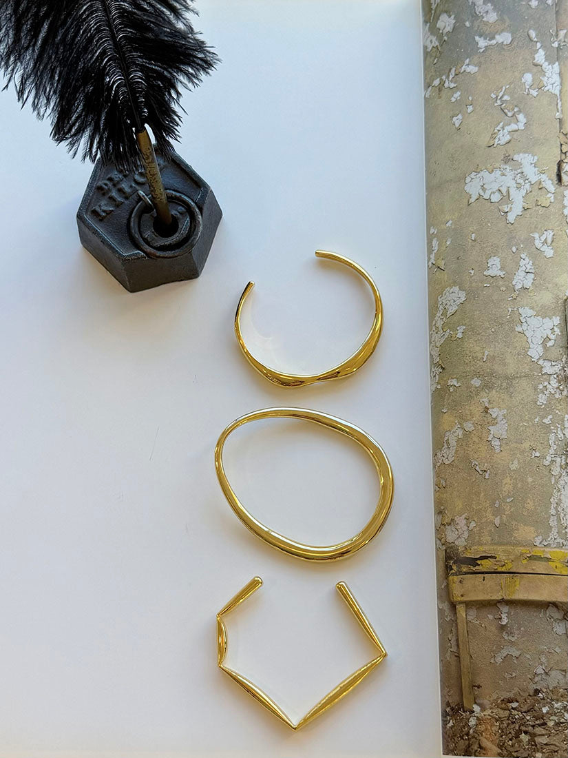 Sculptural Gold Line Bangle (3 Styles)
