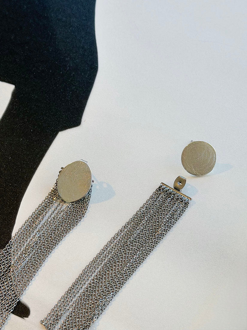 Silver Chain Tassel Earrings (2 Styles)