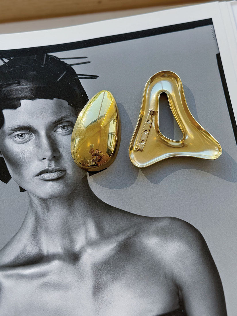 Liquid Sculptural Brooch Set (2 Colours)