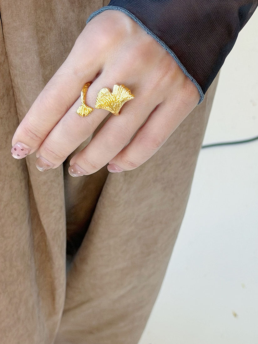 Golden Sculptural Botanical Jewellery (2 Styles)