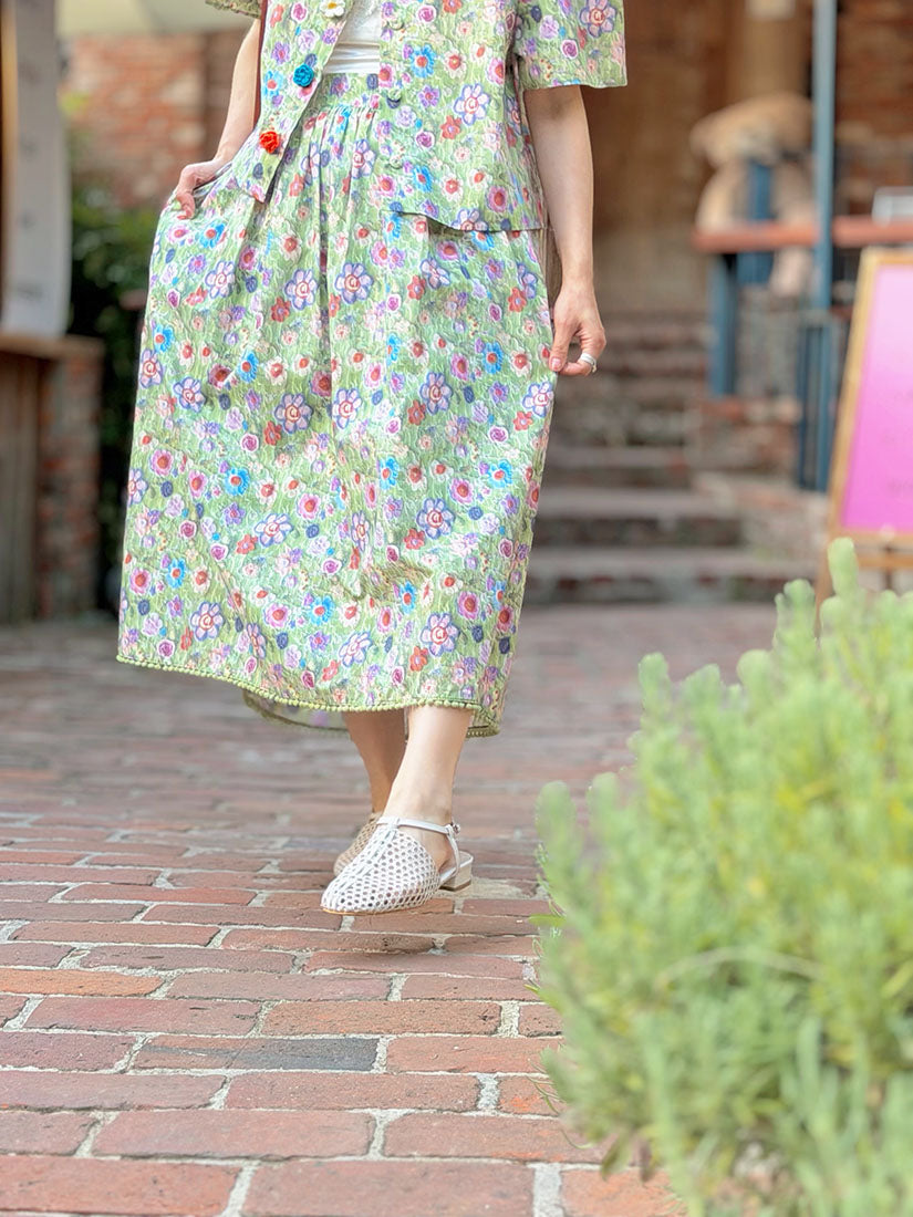 Floral Printed Flare Skirt(3 Colours)