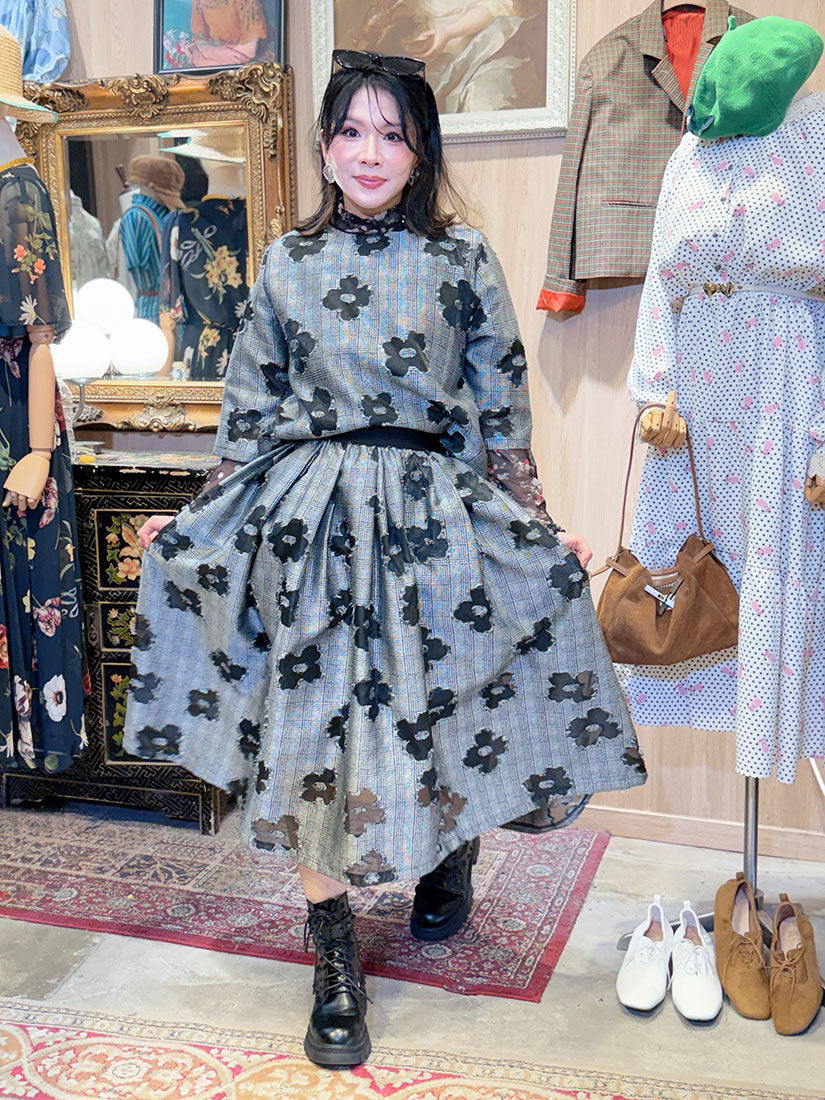 Flower Glen Check Skirt