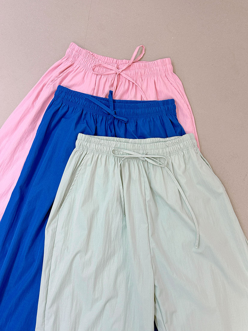 Drawstring Waist Wide Leg Pants (3 Colours)