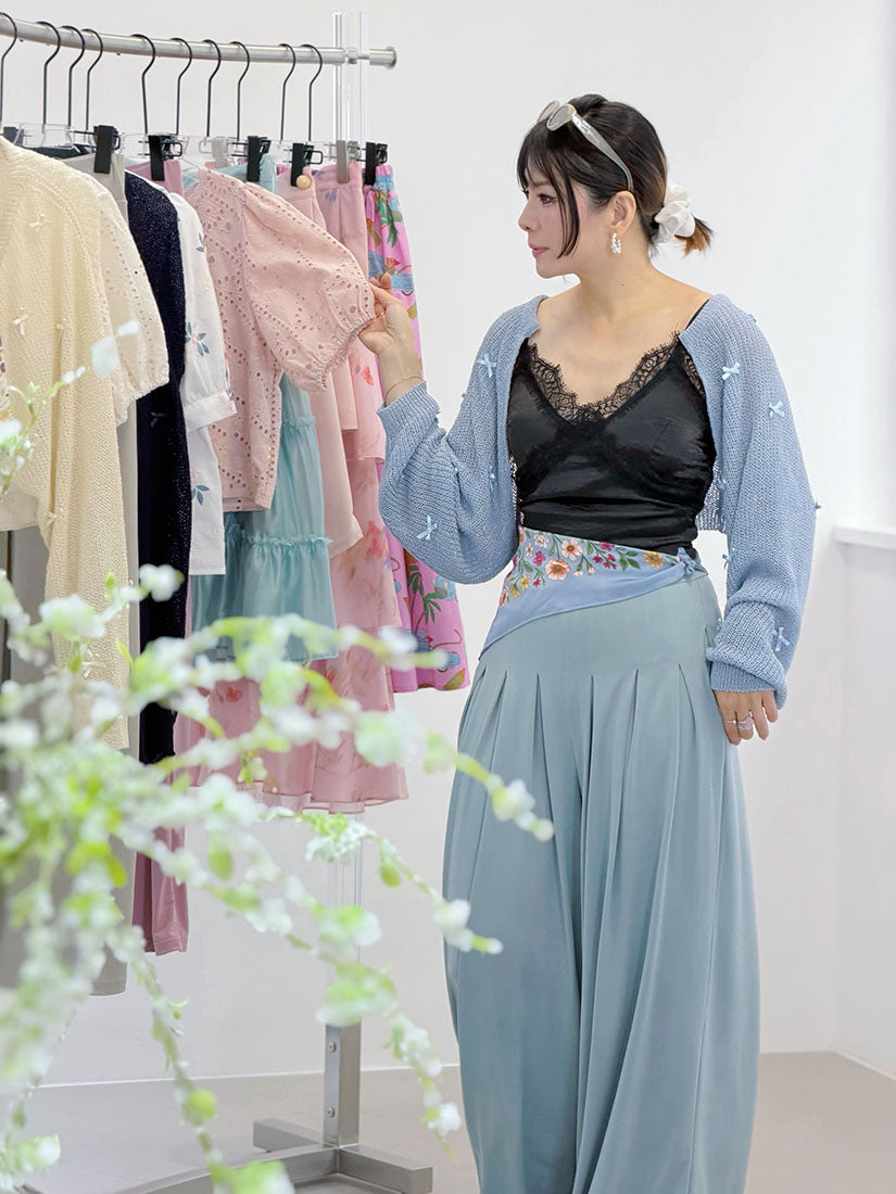 Ribbon Bow Long Sleeve Knitted Shrug (3 Colours)