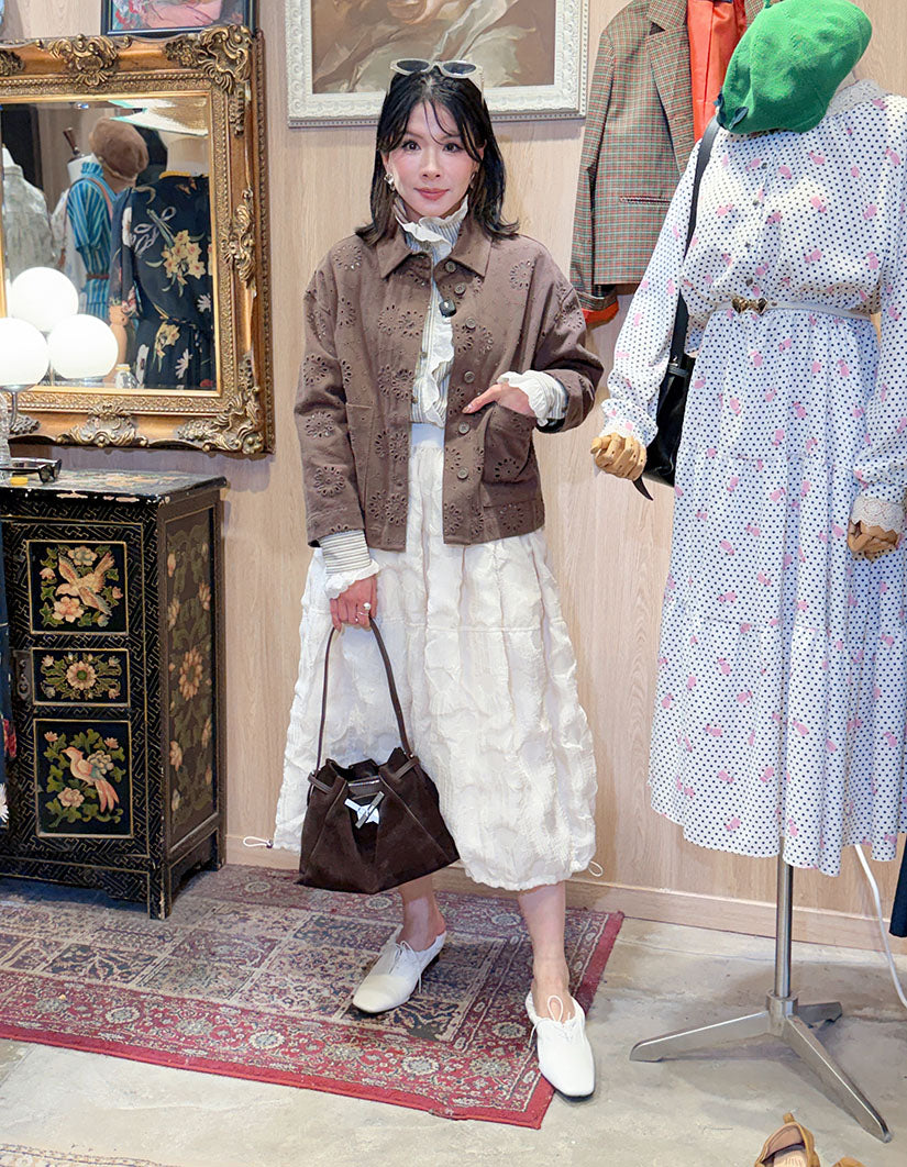 Flower Perforated Shirt Jacket (2 Colours)