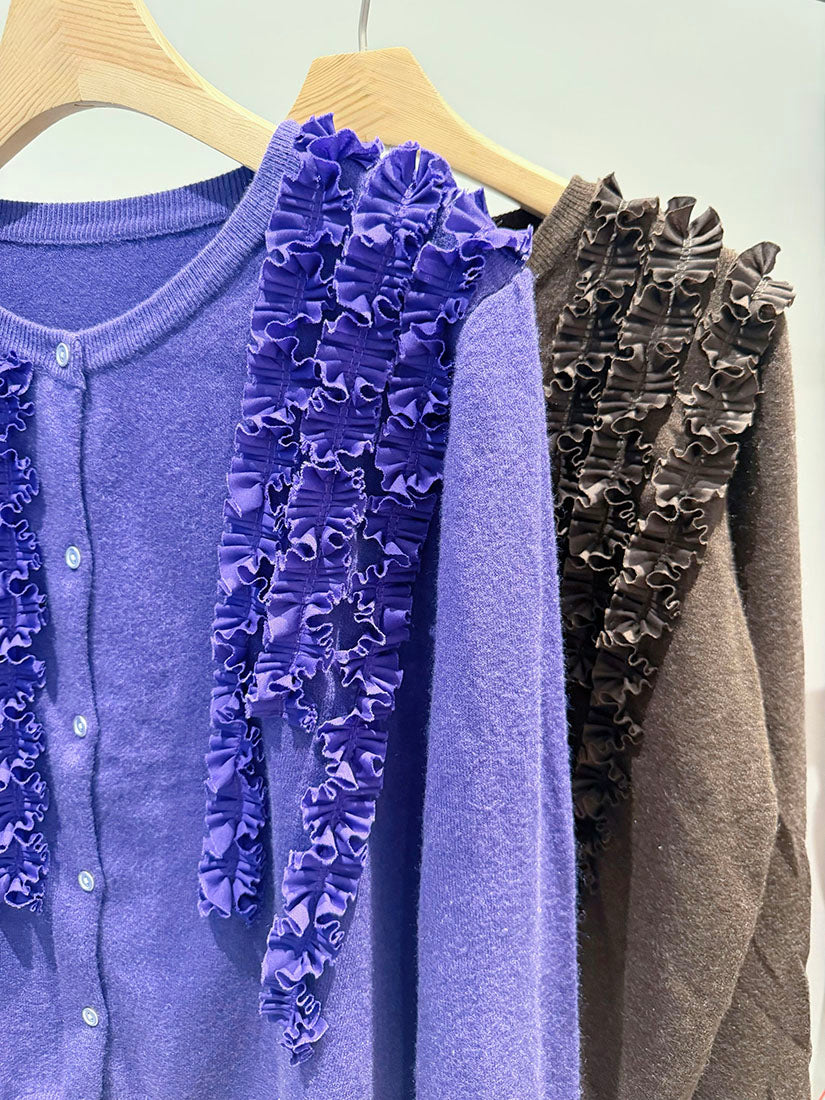 Woven Ruffle Detail Cardigan (2 Colours)