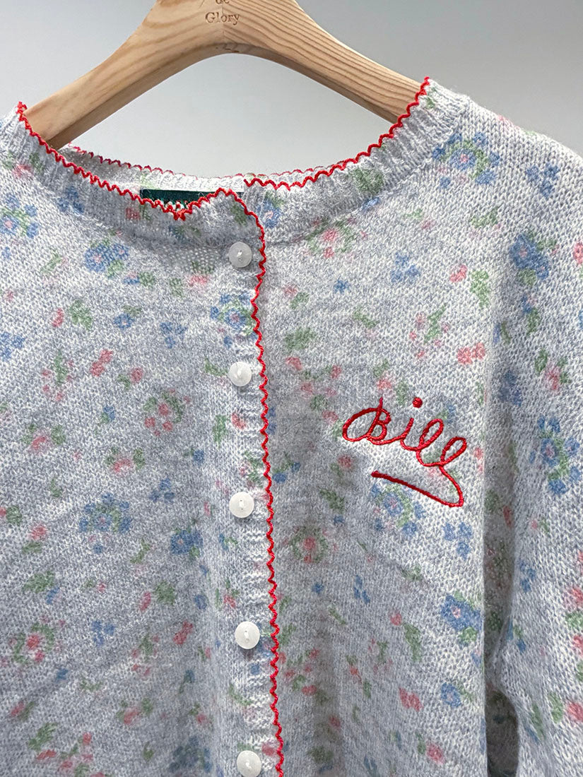 Embroidered Edge Floral Printed Cardigan (3 Colours)