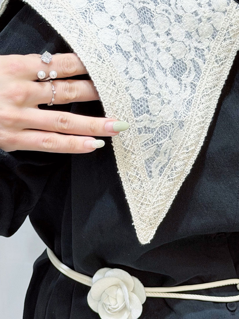 Crystal With Pearls Silver Ring