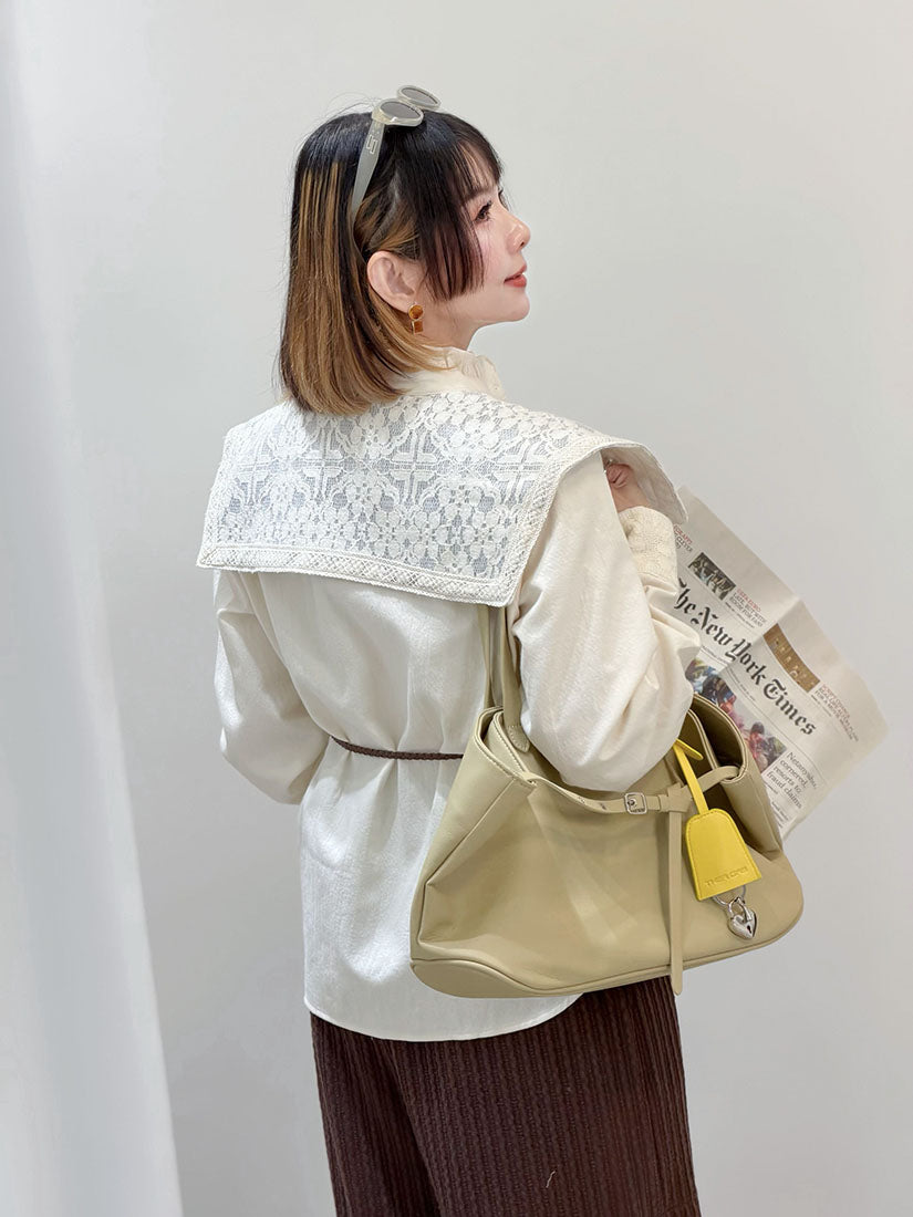 Ruffle Stand Collar With Lace Sailor Flap Shirt (2 Colours)