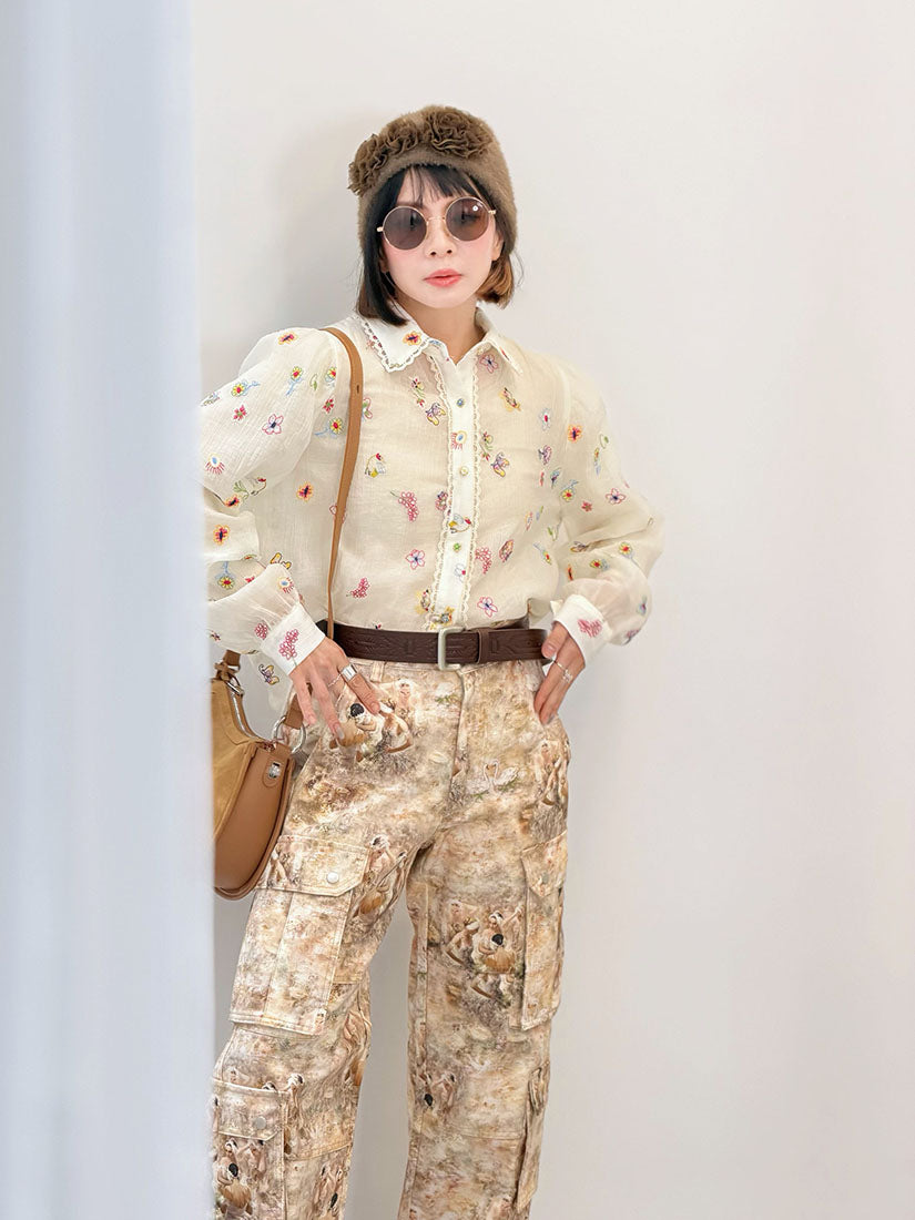 Swan Lake Printed Cargo Pants