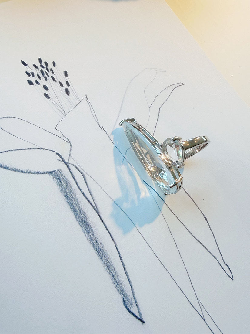 Gemstone Silver Open Ring (2 Styles)