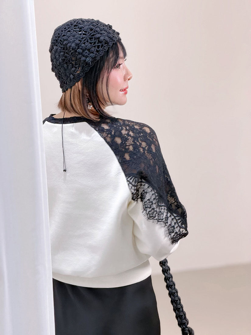 Lace Yoke Sweatshirt (2 Colours)
