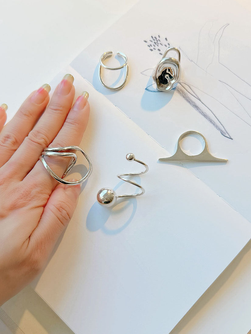 (925 Silver) Modern Minimalist Silver Ring (5 Styles)
