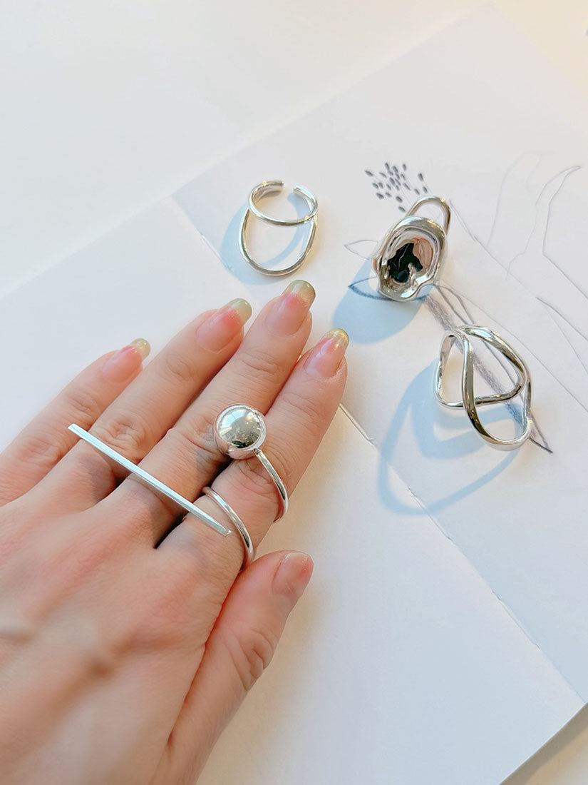 (925 Silver) Modern Minimalist Silver Ring (5 Styles)