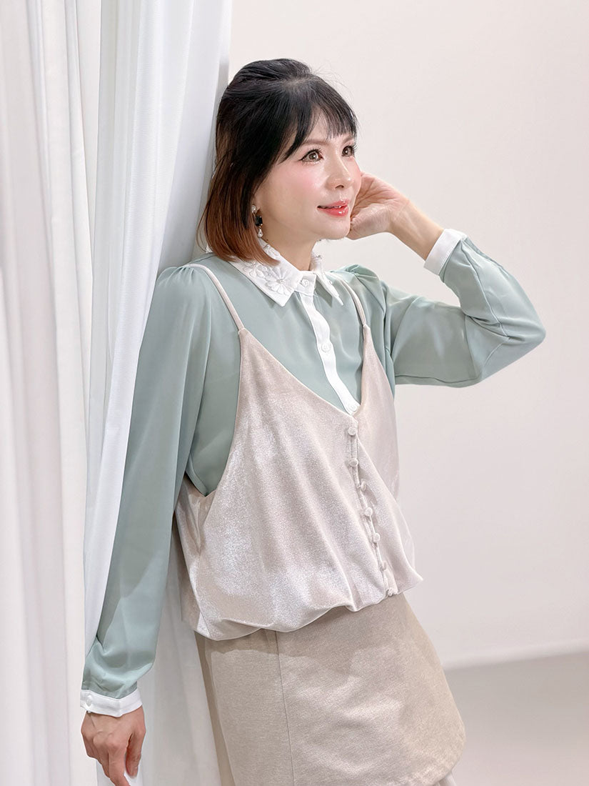 Buttony Velvet Bubble Camisole (2 Colours)