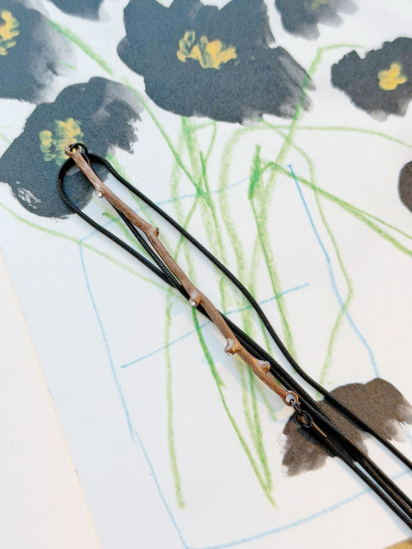 Twig With Bead String Necklace