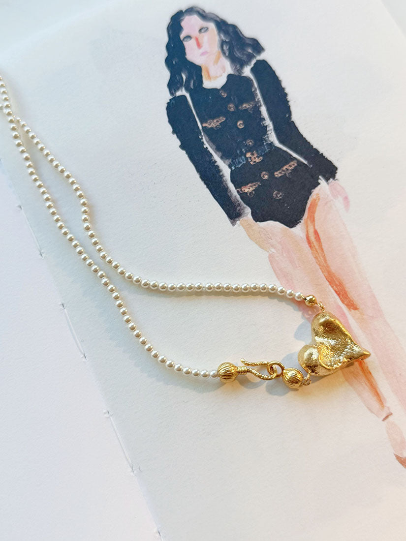 Golden Love Seed Pearl Necklace