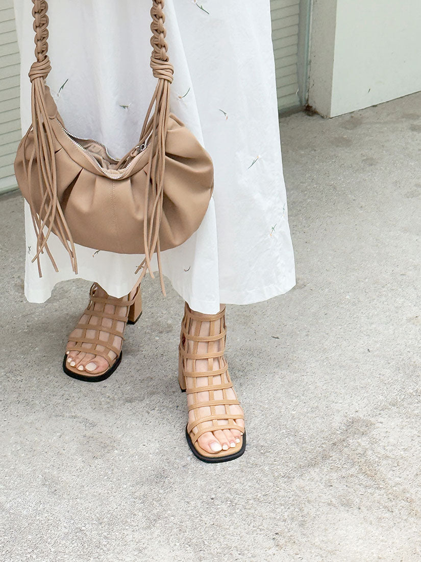Grid Heeled Sandals (2 Colours)