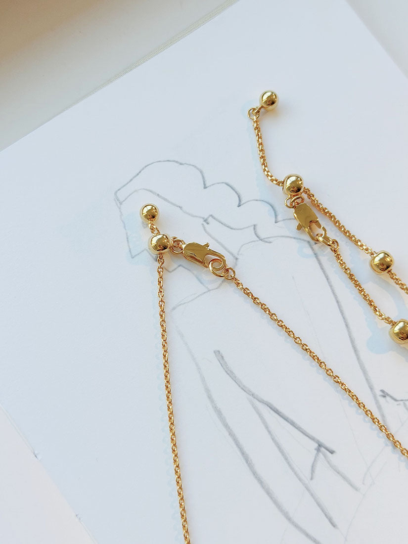 Golden Orb Station Necklace and Bracelet (2 Styles)
