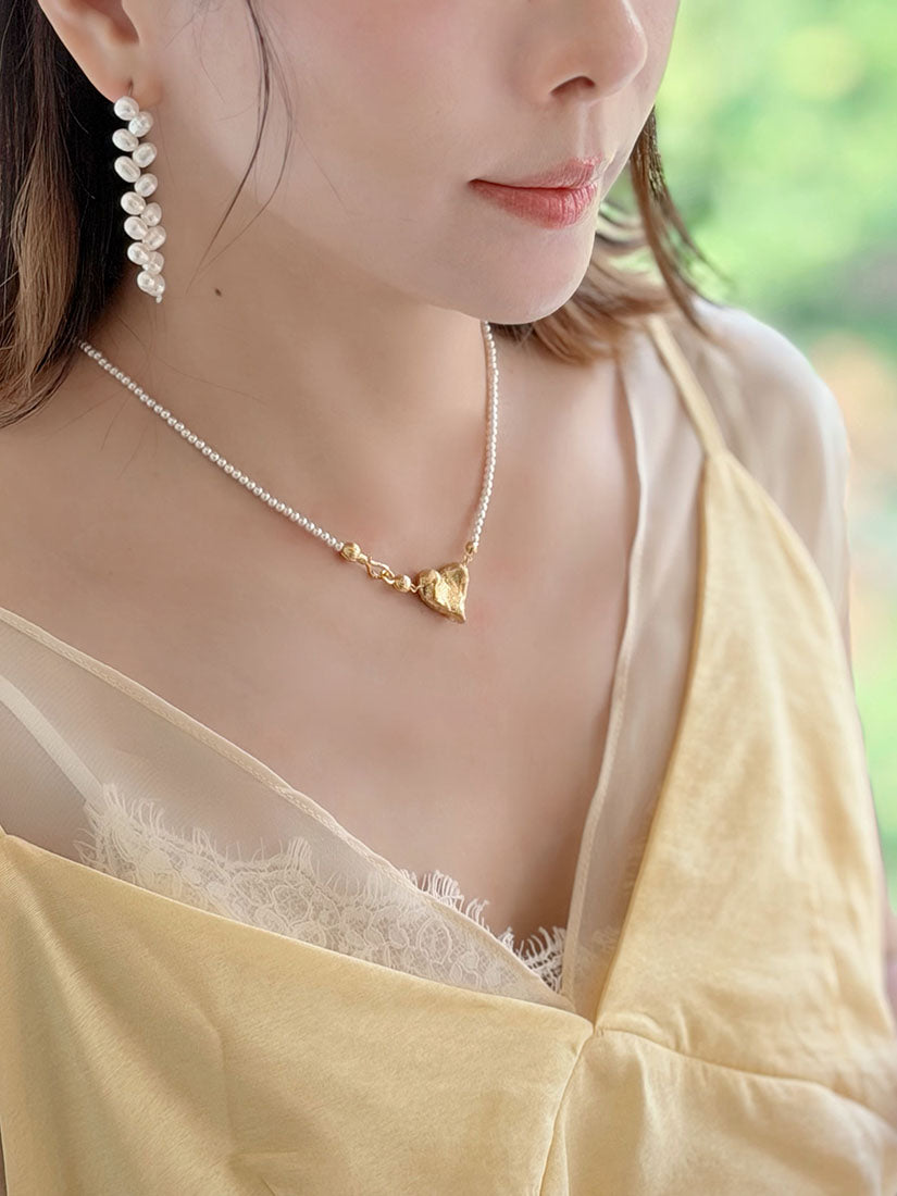 Golden Love Seed Pearl Necklace