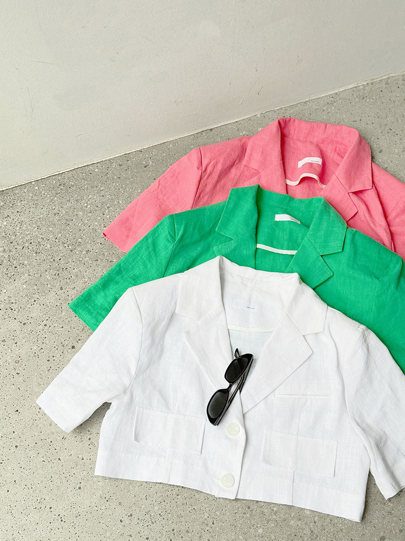 Cropped Linen Jacket (3 Colours)