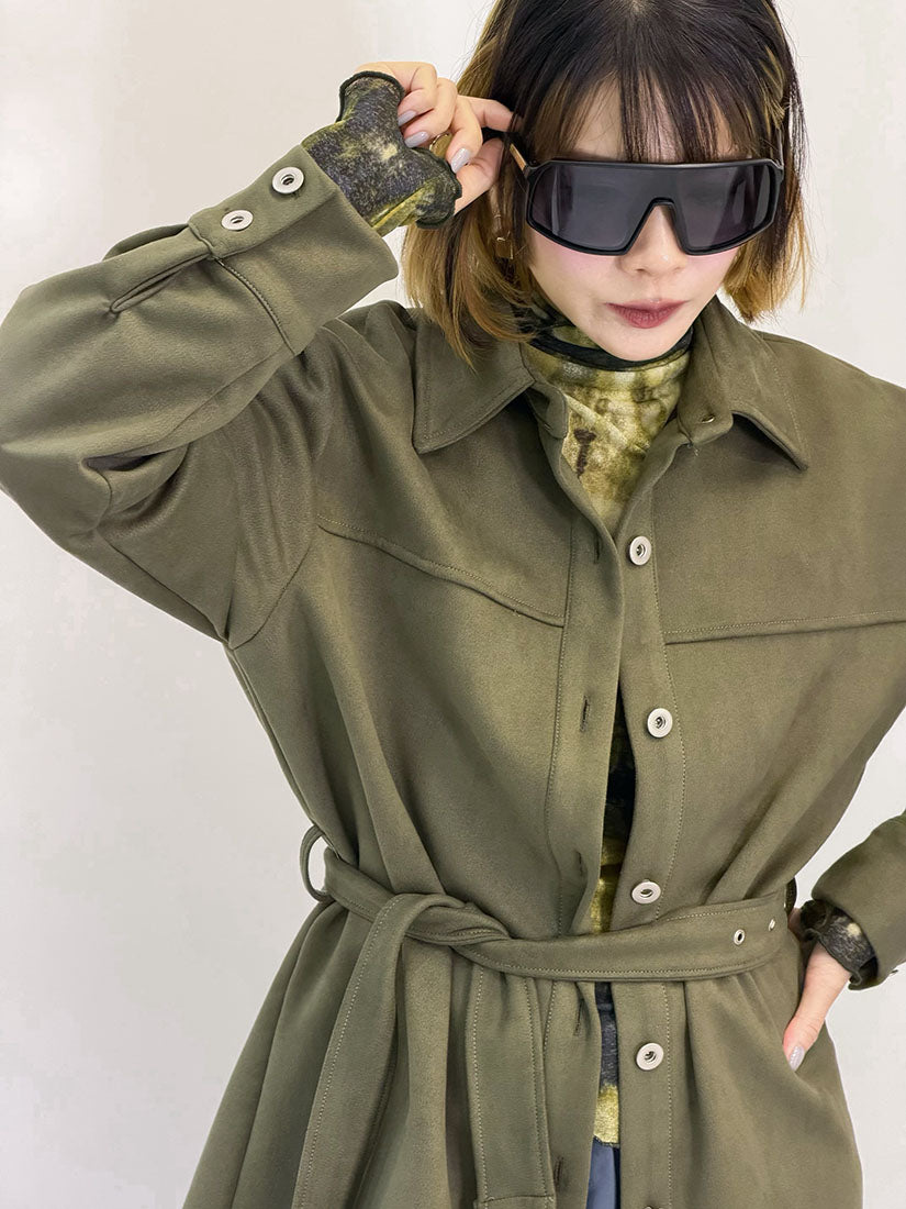 Belted Suede Shirt Jacket (2 Colours)
