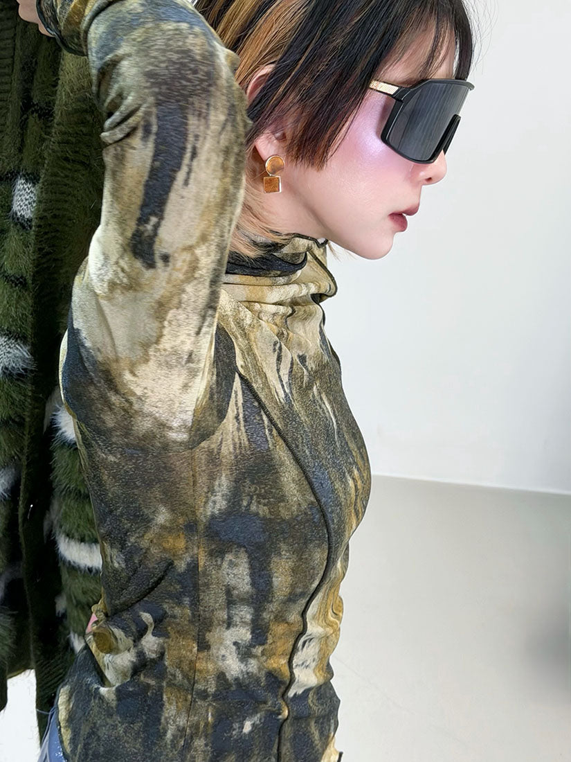 Lettuce Edge Tie Dye Printed Top (3 Colours)