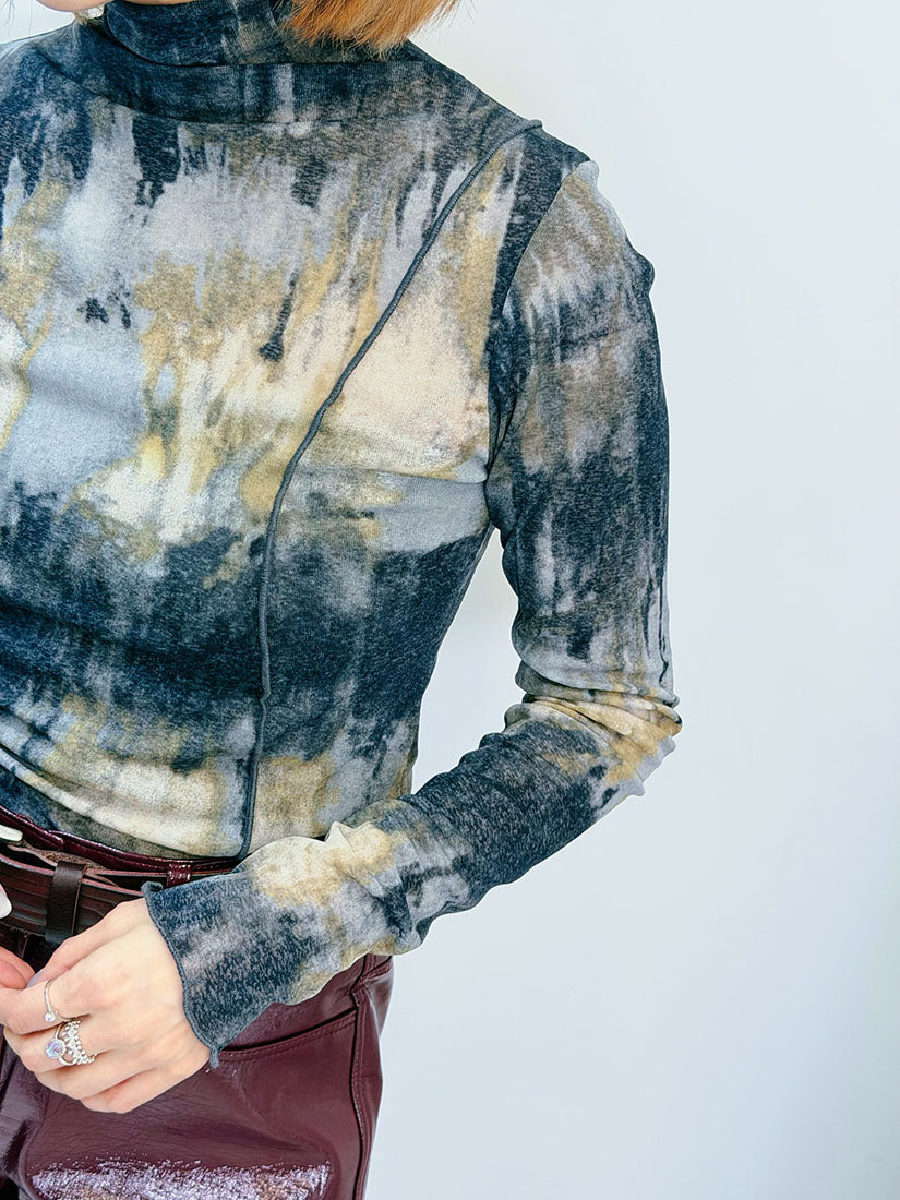 Lettuce Edge Tie Dye Printed Top (3 Colours)