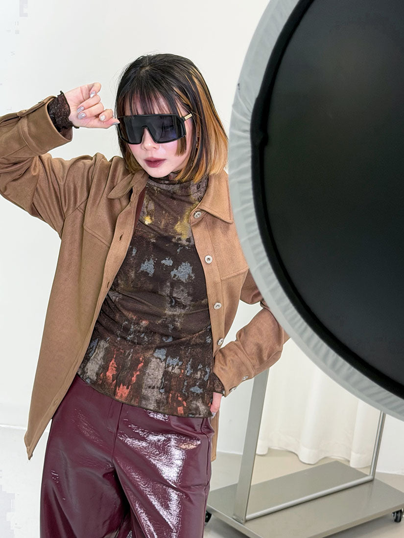 Belted Suede Shirt Jacket (2 Colours)