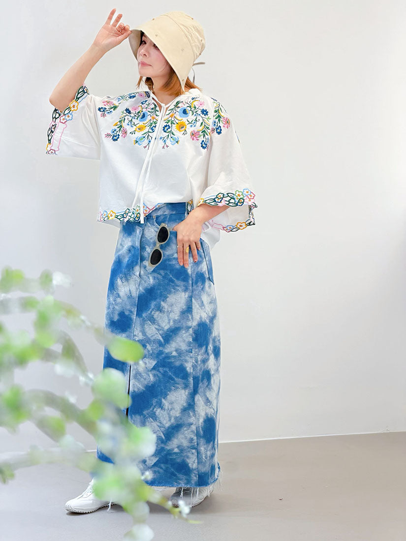 Embroidered Strappy Blouse