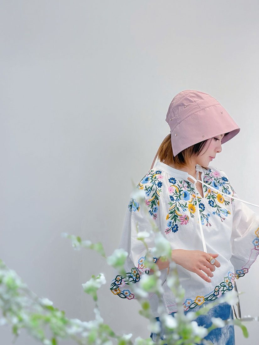 Embroidered Strappy Blouse