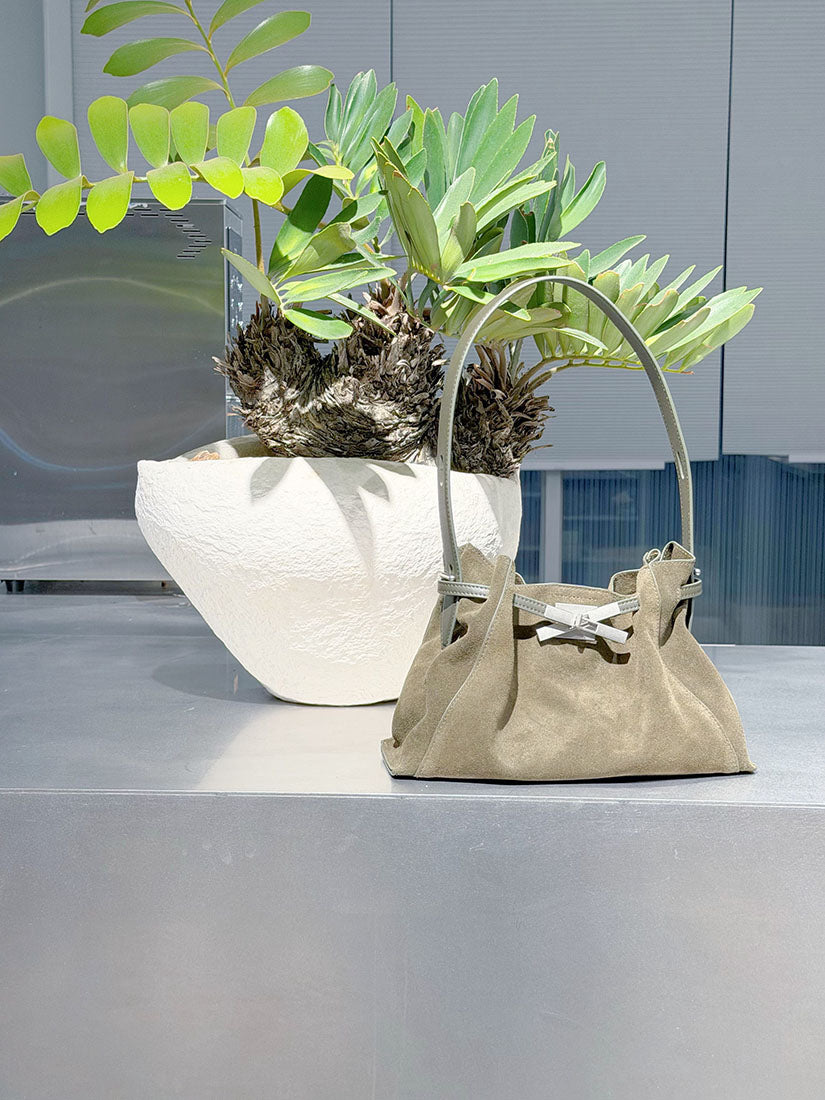 Buckle Strap Detail Suede Shoulder Bag (4 Colours)