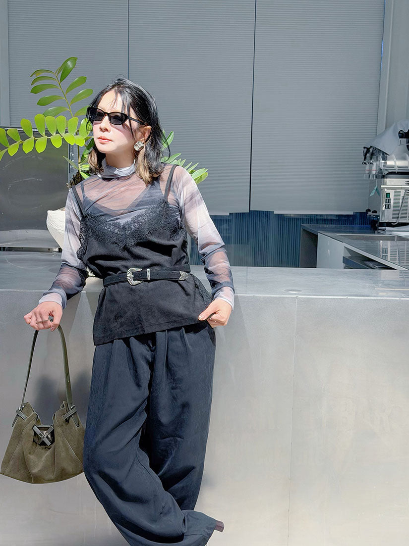 Ink Wash Printed Mesh Top (2 Colours)