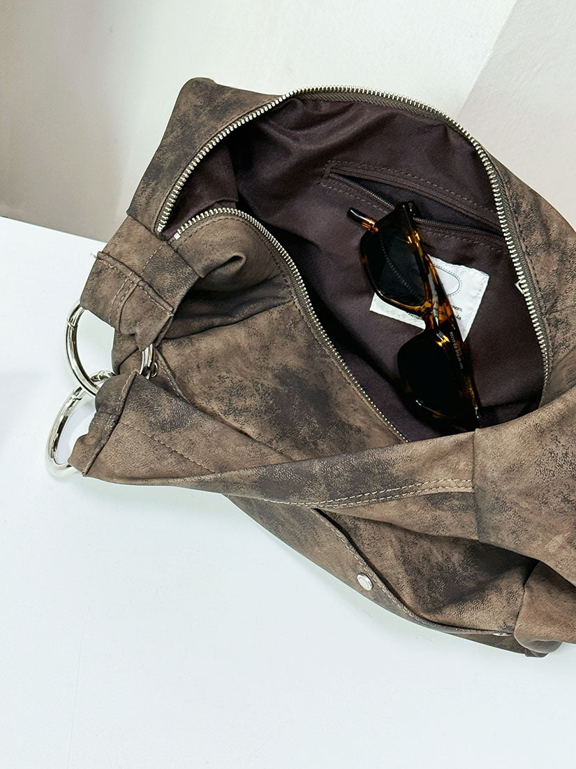Croissant Leather Shoulder Bag (3 Colours)