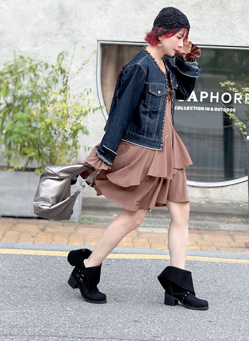 Chain Trim Denim Jacket