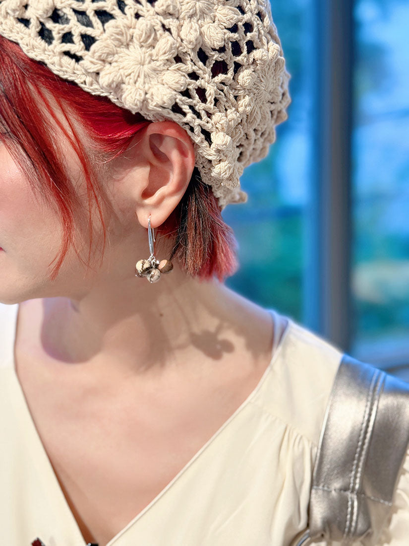 Hoop Stone Beads Earrings(3 Colours)