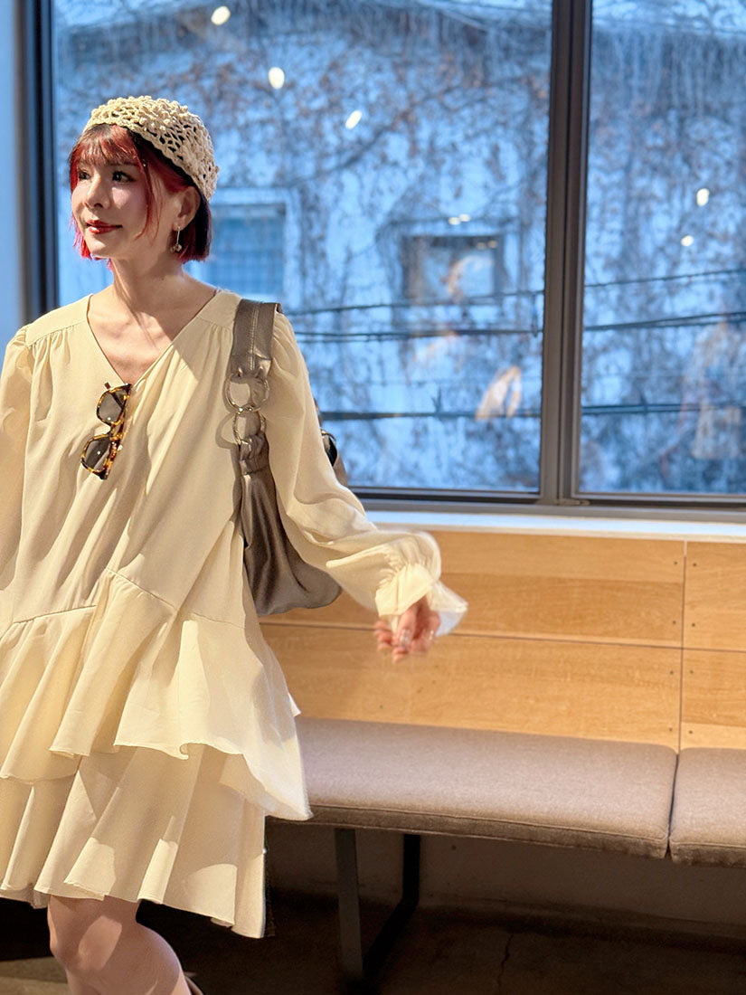 Drape Layered Flare Dress (2 Colours)