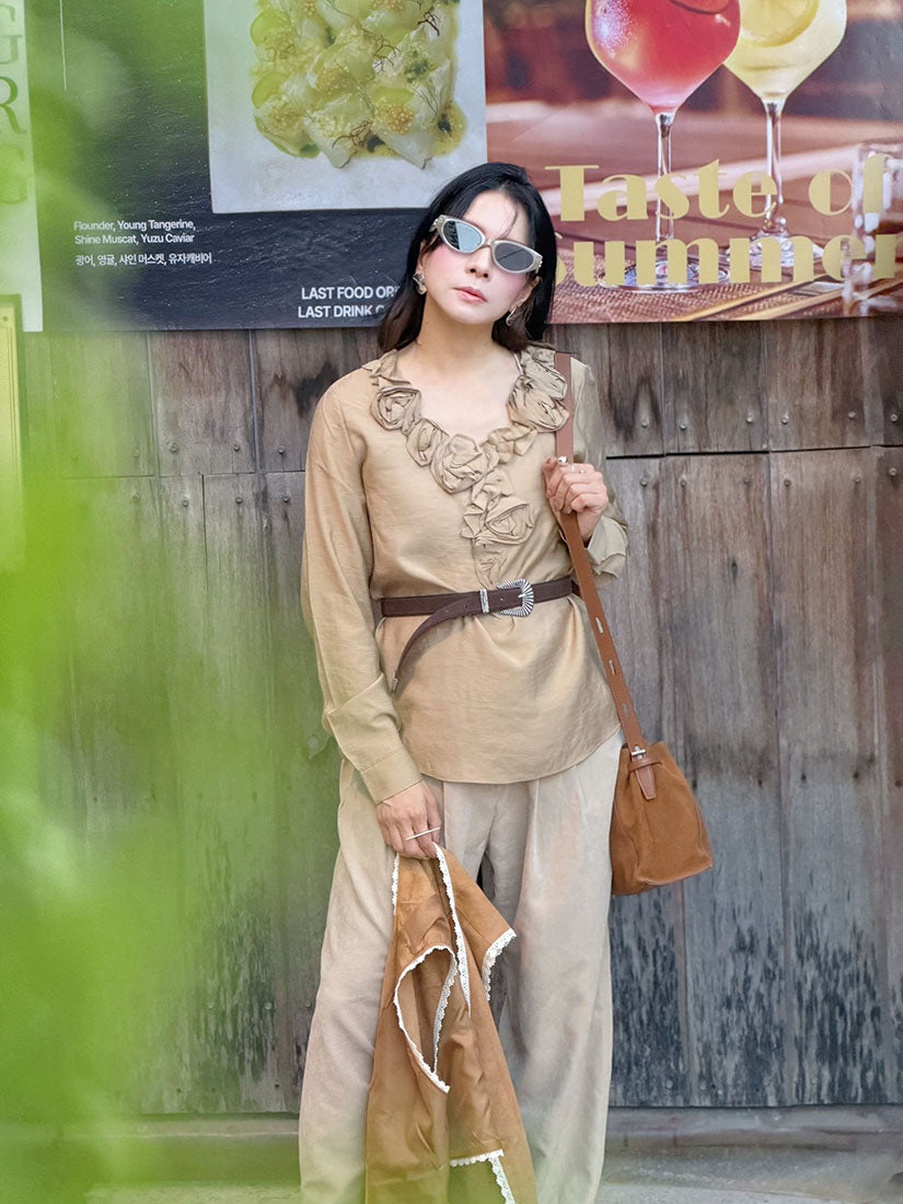 3D Ruffle Rose Top (2 Colours)