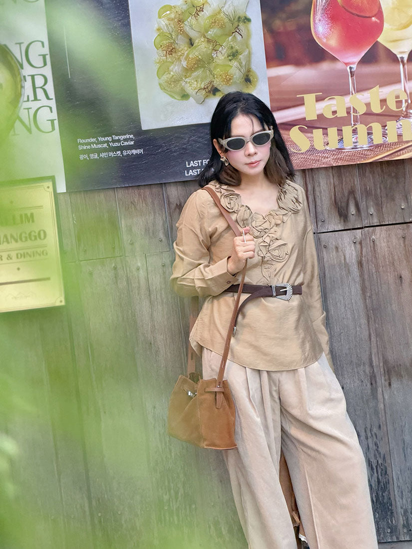 3D Ruffle Rose Top (2 Colours)