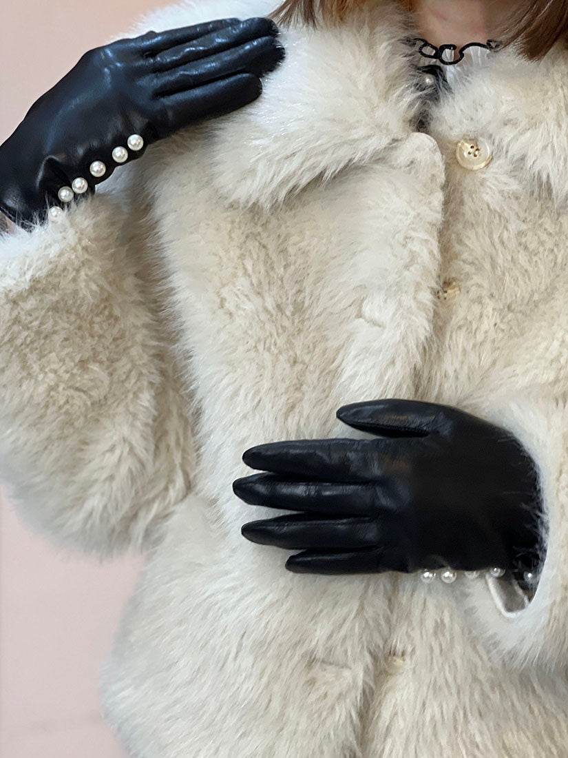 Pearl Leather Gloves (2 Colours)