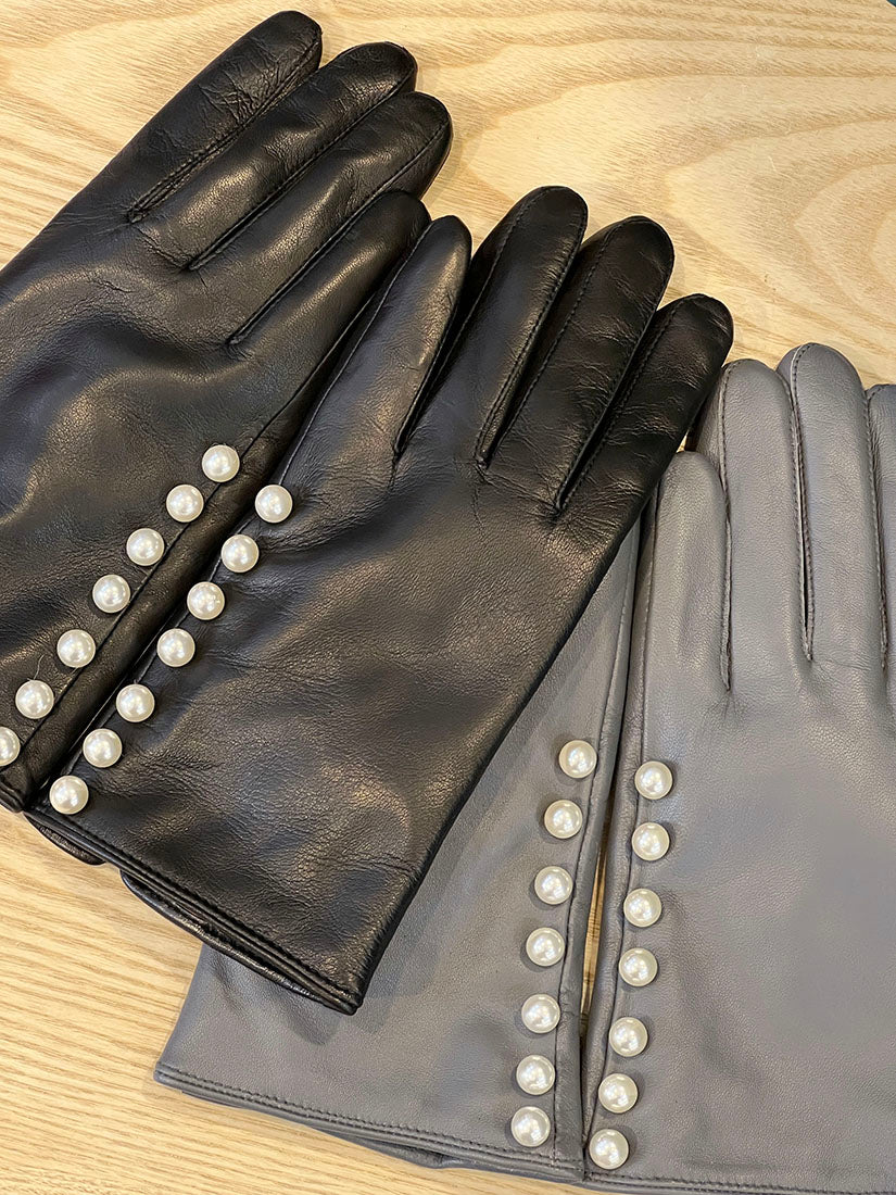 Pearl Leather Gloves (2 Colours)