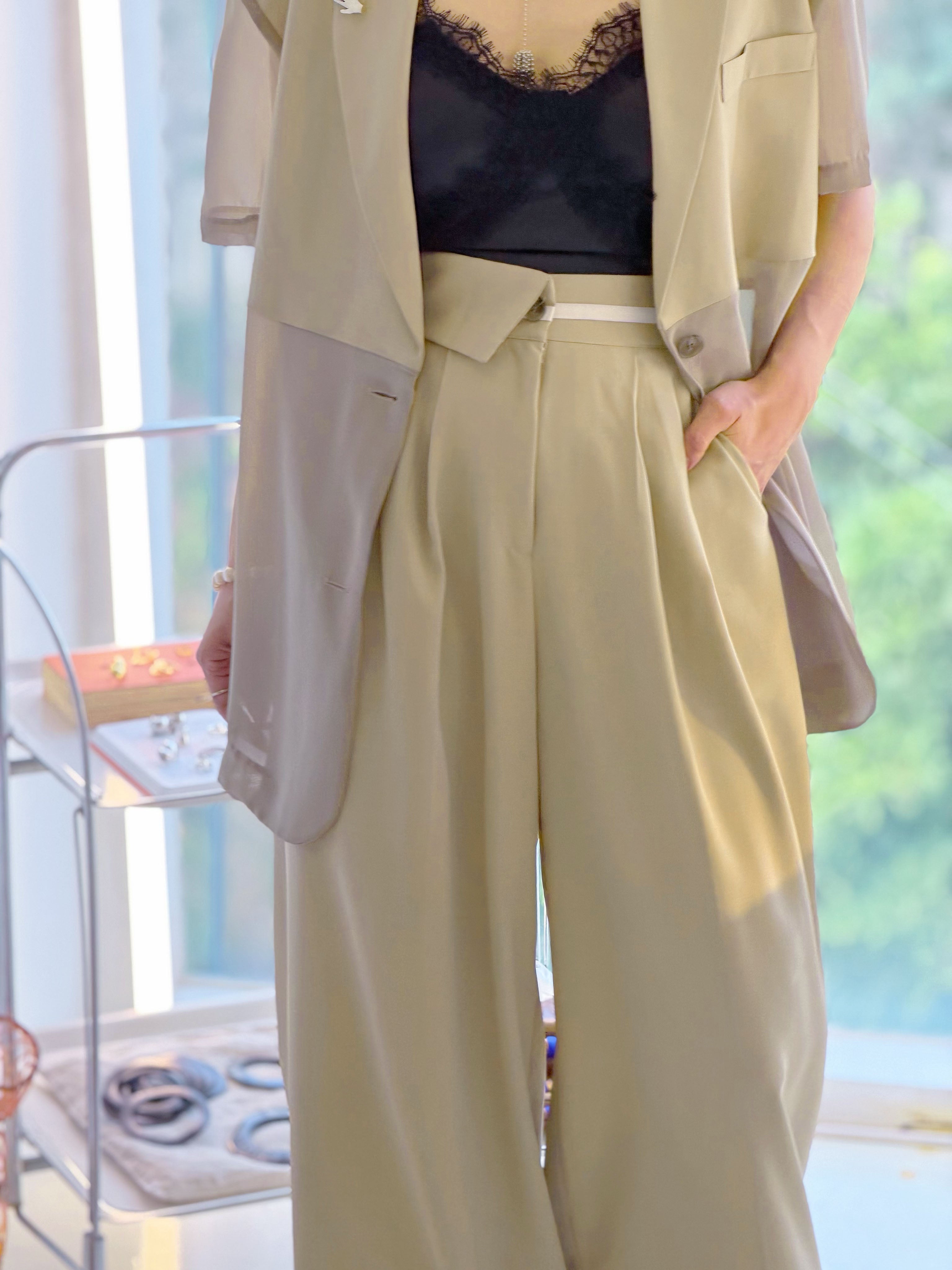 Half Mesh Panel Blazer (2 Colours)