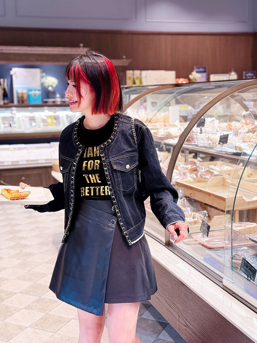 Chain Trim Denim Jacket
