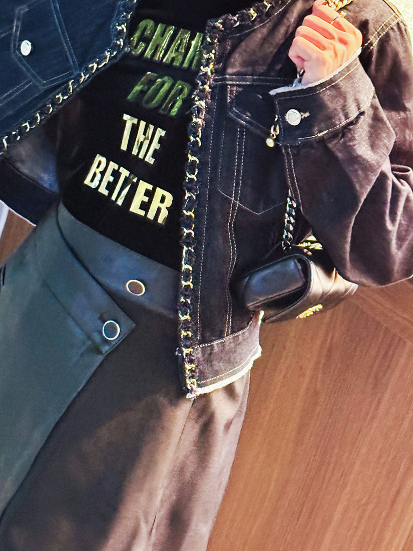 Chain Trim Denim Jacket
