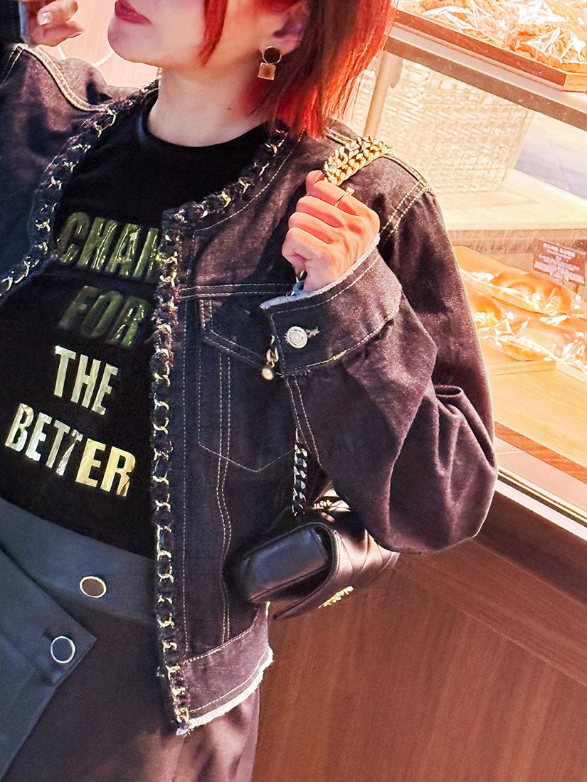 Chain Trim Denim Jacket