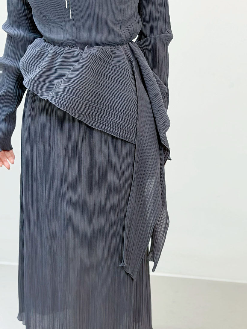 Scarf Waist Pleated Skirt (3 Colours)