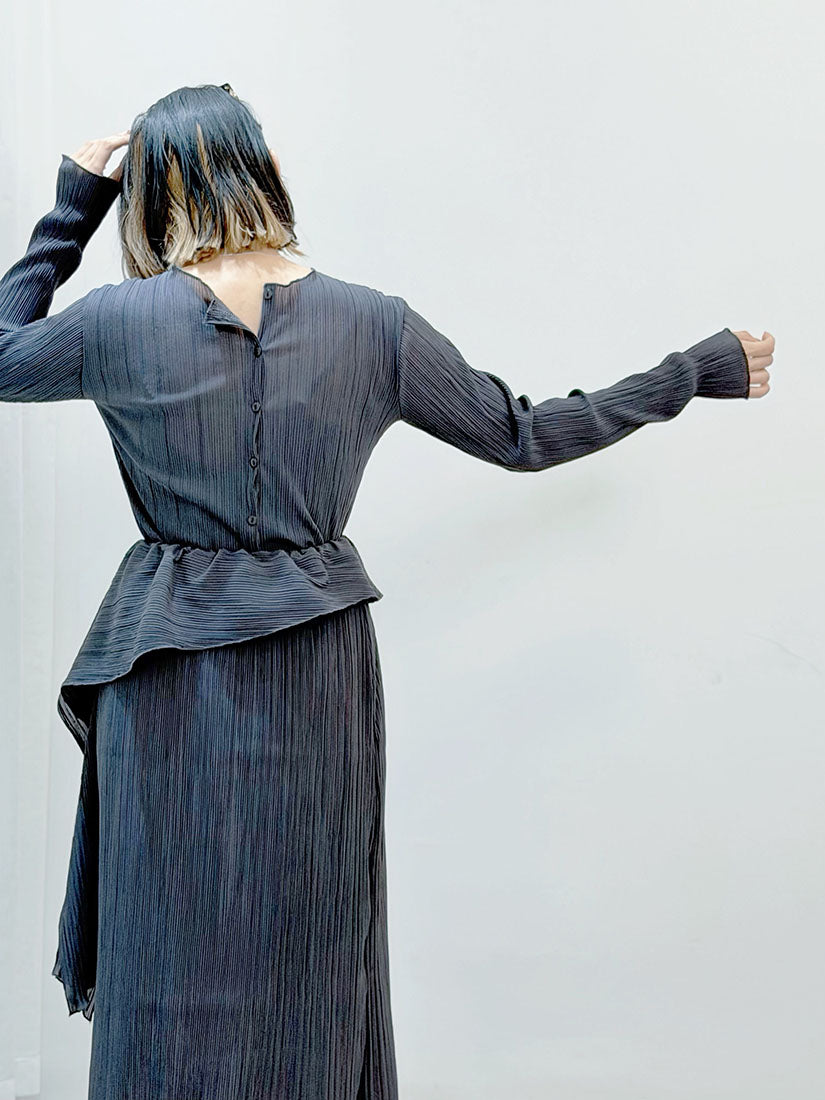Scarf Waist Pleated Skirt (3 Colours)