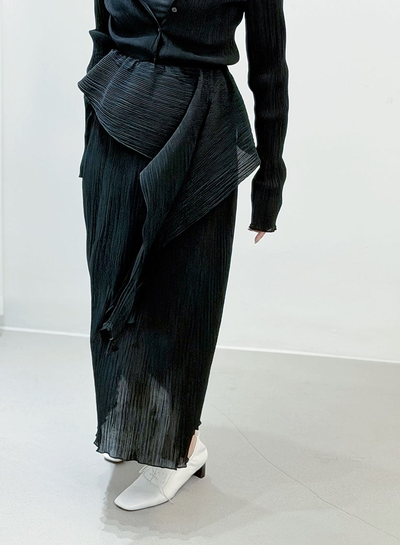 Scarf Waist Pleated Skirt (3 Colours)