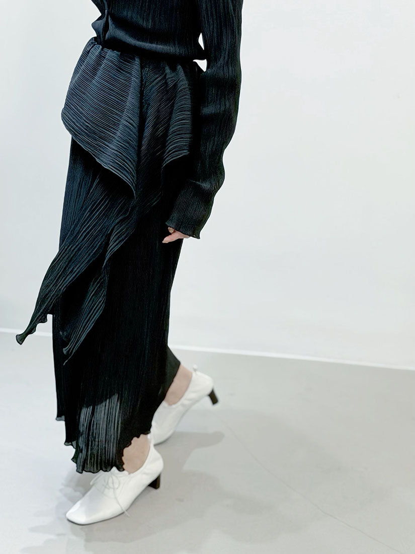 Scarf Waist Pleated Skirt (3 Colours)