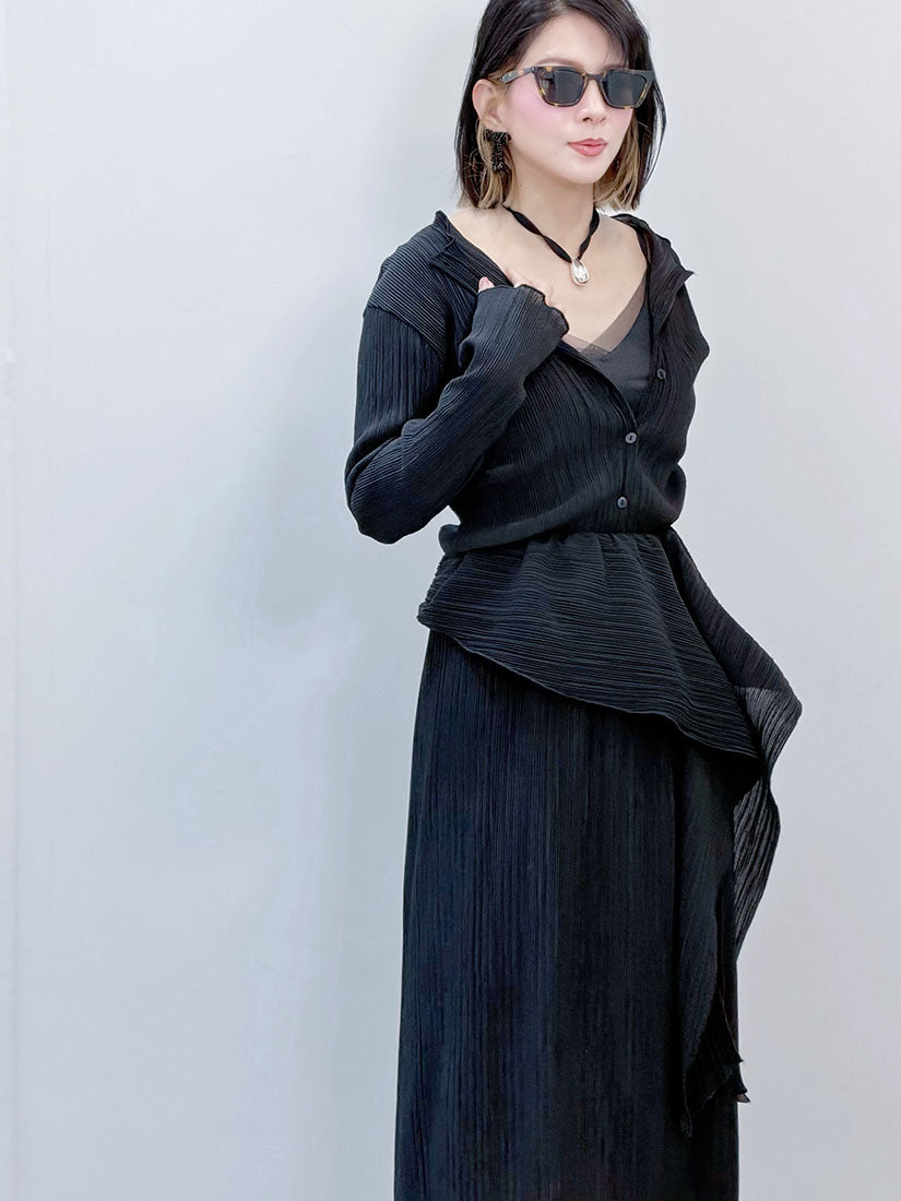 Scarf Waist Pleated Skirt (3 Colours)